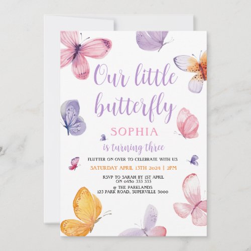 Butterfly Birthday Invitation