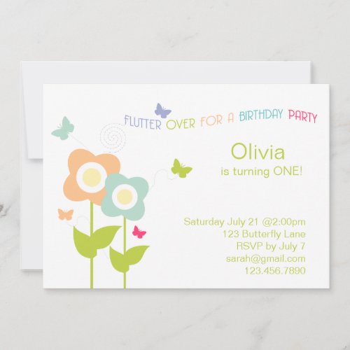 Butterfly Birthday Invitation