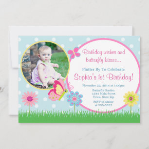 Butterfly Birthday Invitation 5x7 Photo Card