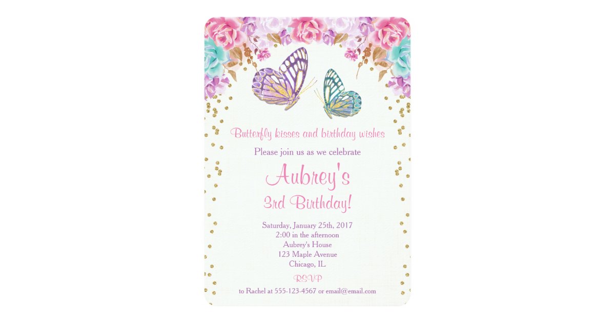free printable butterfly birthday invitations