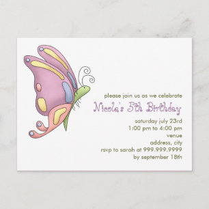 Butterfly • Birthday Invitation Postcard