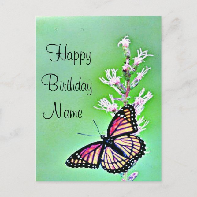 Butterfly Birthday Invitation Postcard (Front)