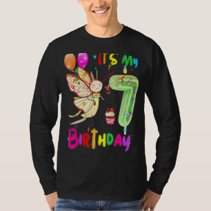 Butterfly Birthday It's My 7th Birthday Butterfly T-Shirt