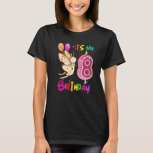 Butterfly Birthday It's My 8th Birthday Girls Butt T-Shirt