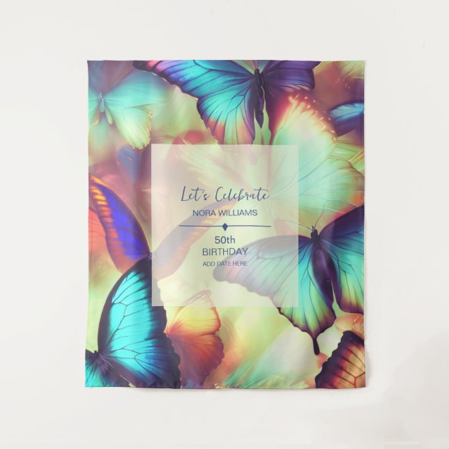 Butterfly Birthday Party Backdrop (Front)