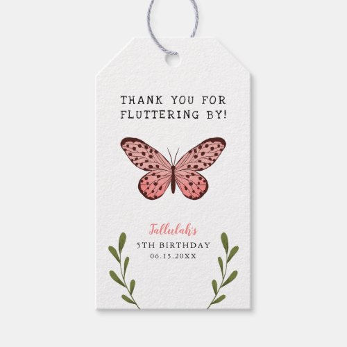 Butterfly Birthday Party Fluttering By Thank You Gift Tags