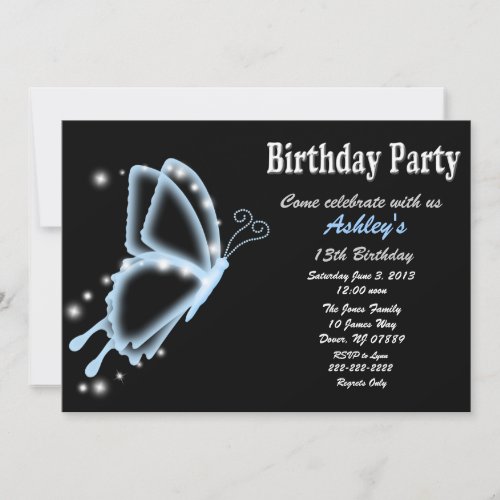 Butterfly Birthday Party Invitation