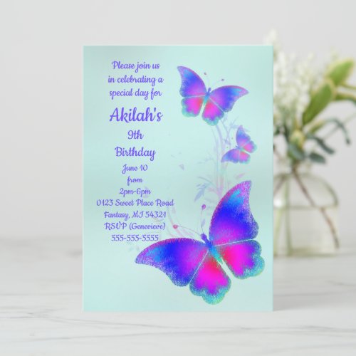 Butterfly Birthday Party Invitation