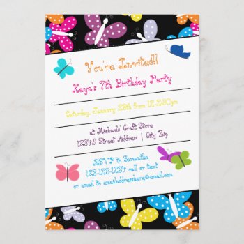 Butterfly Birthday Party - Invitation by Midesigns55555 at Zazzle
