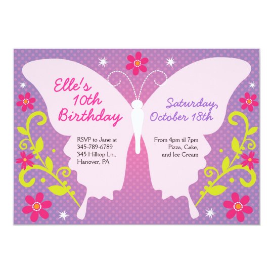 Butterfly Birthday Party Invitations