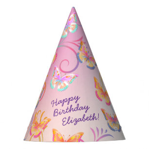 Butterfly Birthday Party Kids Colorful Hat
