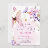 Butterfly Birthday Party Purple Floral Pink Girl I Invitation | Zazzle