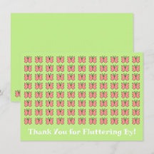 Butterfly  Birthday Party Thank You Card