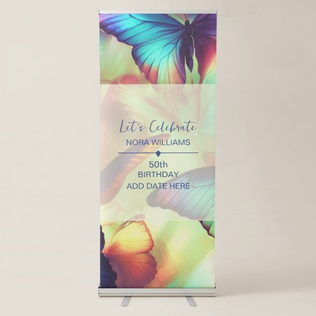 Butterfly Birthday Retractable Banner (Front)