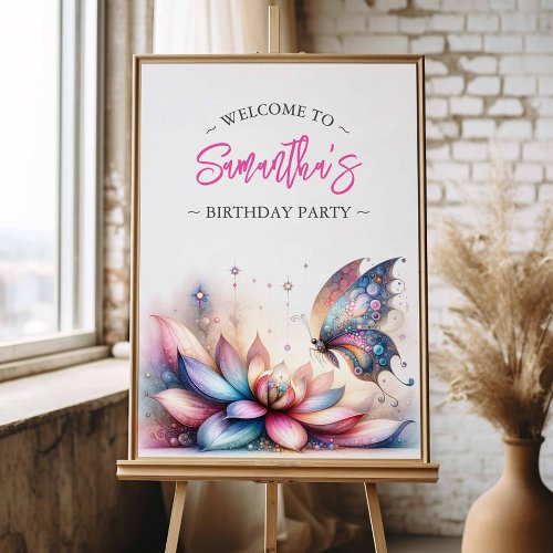 Butterfly Birthday Reversible Welcome Signs