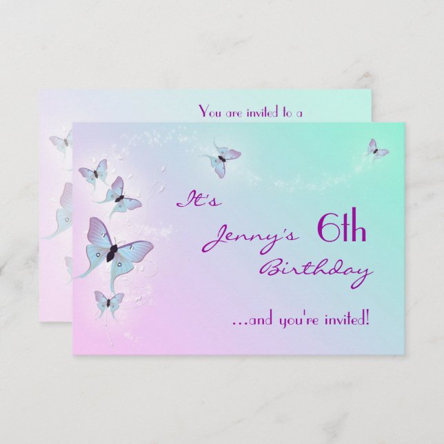 Butterfly Birthday RSVP Card (Front/Back)