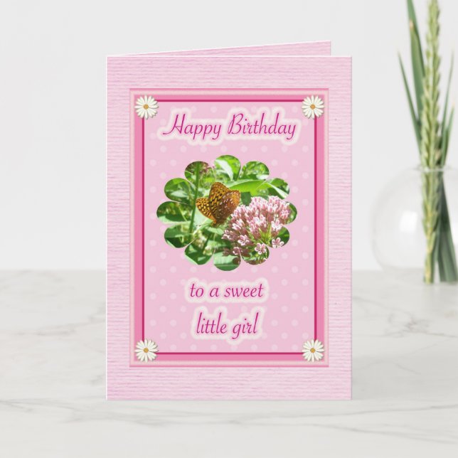Butterfly Birthday Special Little Girl Card (Front)