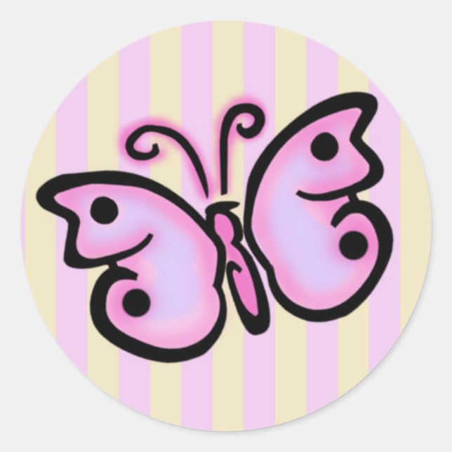 Butterfly Birthday Sticker (Front)