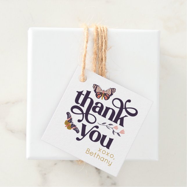 Butterfly Birthday Thank You Favor Tag (In Situ)