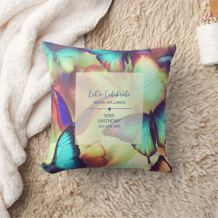 Butterfly Birthday  Throw Pillow