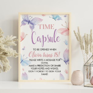 Butterfly Birthday Time Capsule Sign