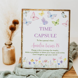 Butterfly Birthday Time Capsule Sign Wildflower
