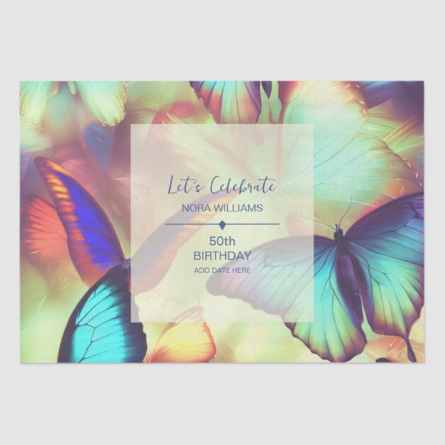 Butterfly Birthday Tissue Paper (Front)