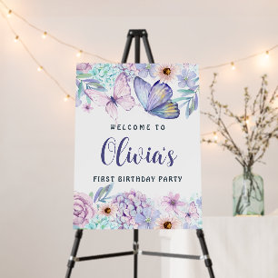 Butterfly Birthday Welcome Sign Foam Boards