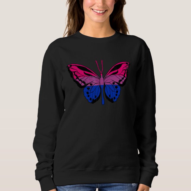 Butterfly Bisexual Pride Bisexuality Flag Lgbt All Sweatshirt (Front)