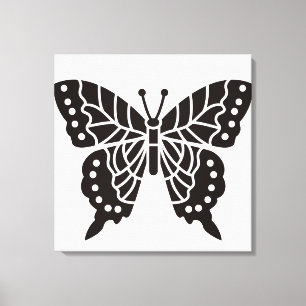 Butterfly Black and White Canvas Print