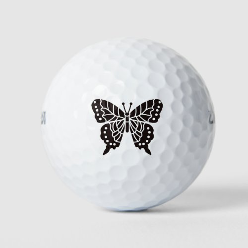 Butterfly Black and White Golf Balls