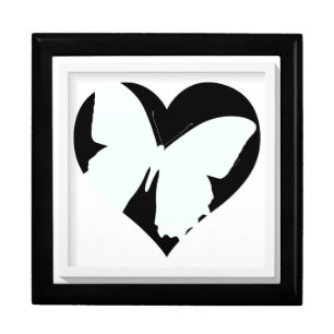 Butterfly Black And White Keepsake Jewely Gift Box