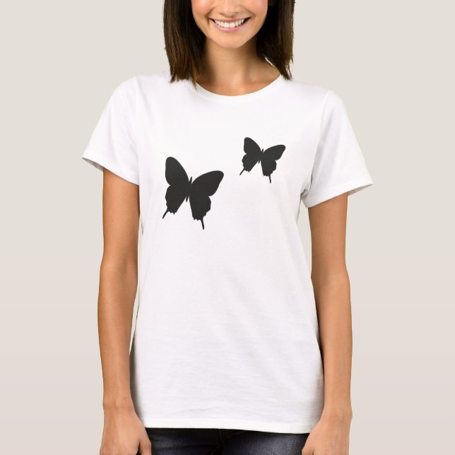 Butterfly Black and White Modern Romantic Top (Front)
