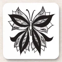 Botanical Ceramic Coasters. Monochrome. Bohoo Decor Black and White Coasters  