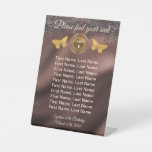 Butterfly &amp; Black Glitter, Foil Table Number Sign 