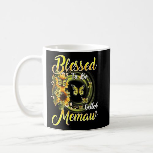 Butterfly Blessed To Be Called Memaw Sunflower Mot Coffee Mug