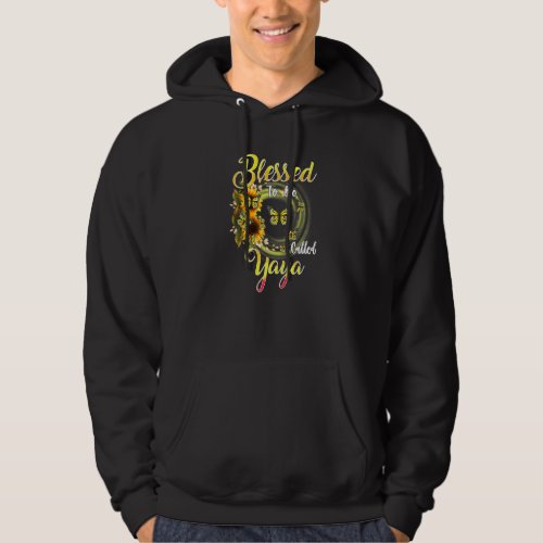 Butterfly Blessed To Be Called Yaya Sunflower Moth Hoodie