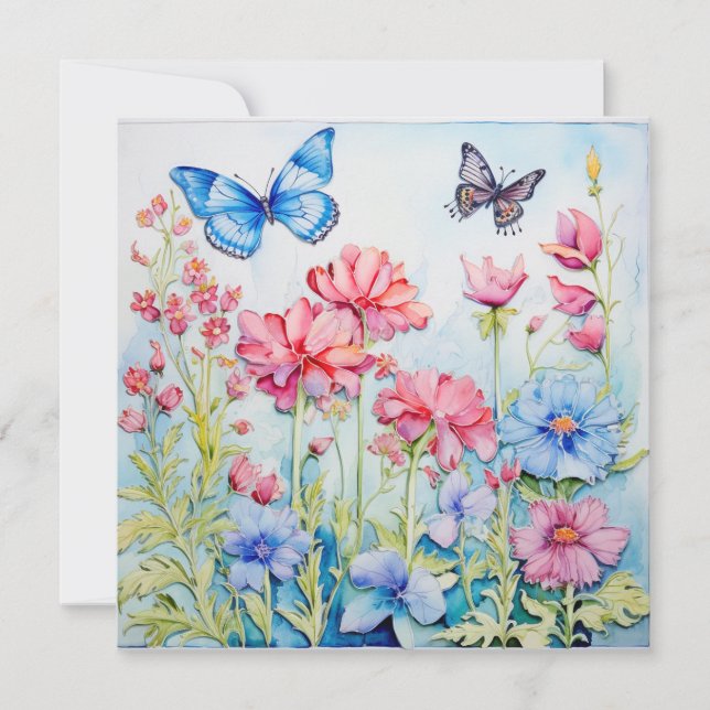 Butterfly Blooms: Enchanted Garden Birthday Card (Front)