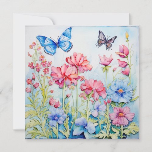 Butterfly Blooms Enchanted Garden Birthday Card