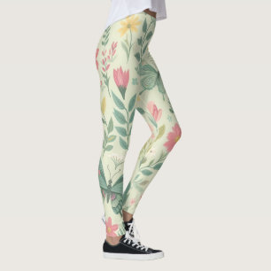 Butterfly Blooms: Pastel Spring Butterflies Leggings