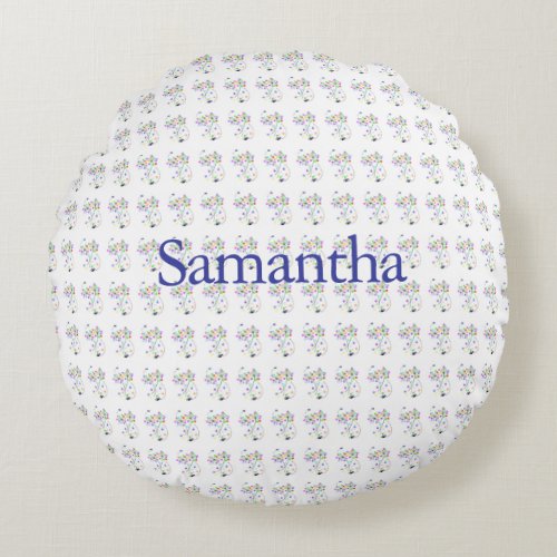 Butterfly Blooms Round Pillow