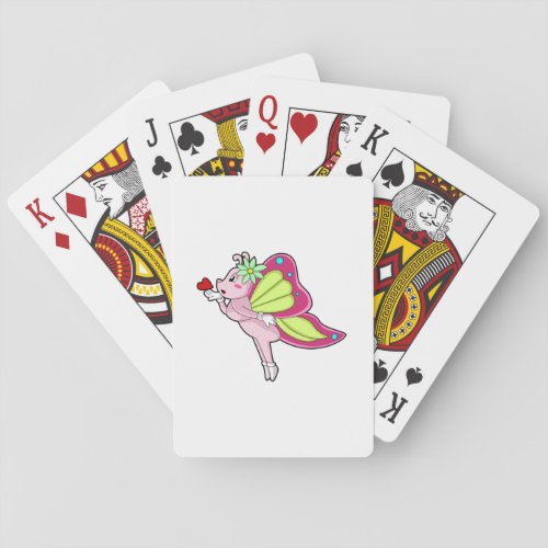 Butterfly Blossom Heart Playing Cards