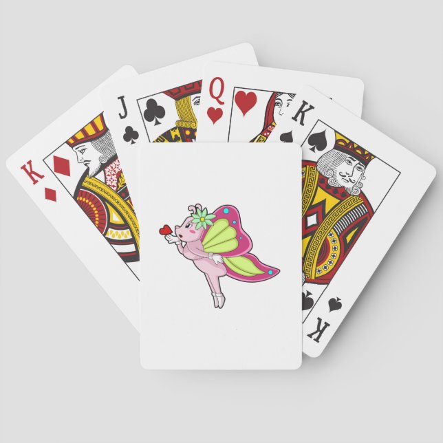 Butterfly Blossom Heart Poker Cards (Back)