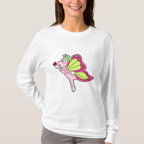 Butterfly Blossom Heart T_Shirt