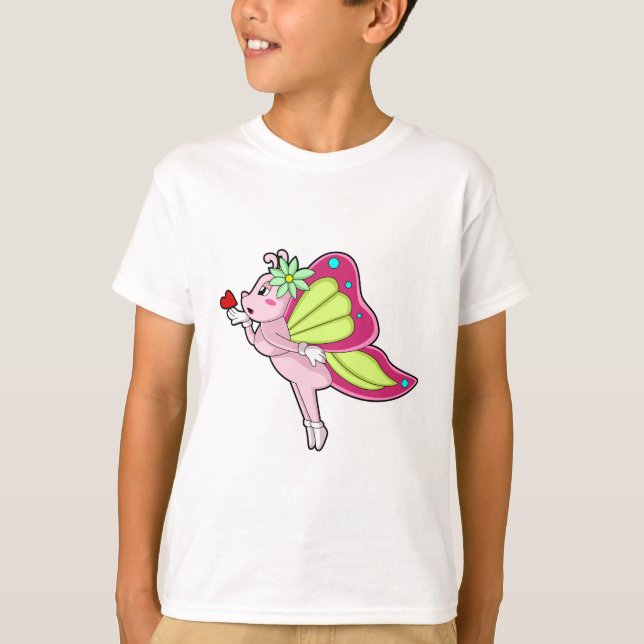 Butterfly Blossom Heart T-Shirt (Front)