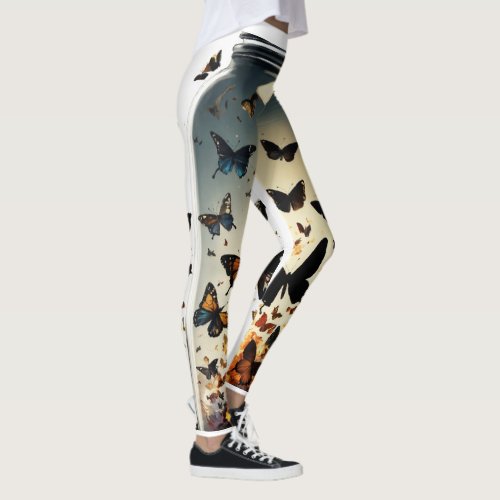 Butterfly Blossom Stylish Girl  Leggings