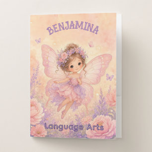 Butterfly Blossom Whimsical Floral Fairy Pocket Folder