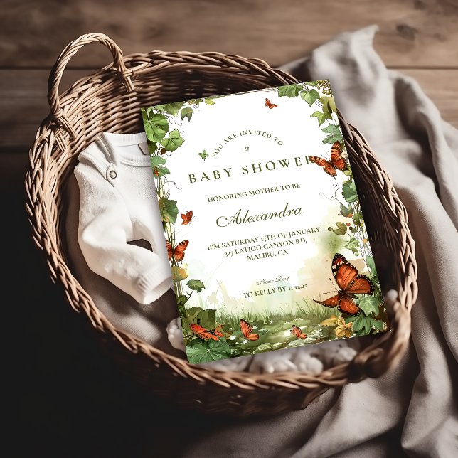 Butterfly Blossoms Baby Shower Invitation (Creator Uploaded)