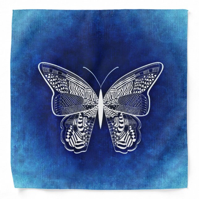 Butterfly blue bandana (Front)