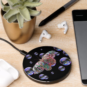 Butterfly & Blue Bubbles Wireless Charger
